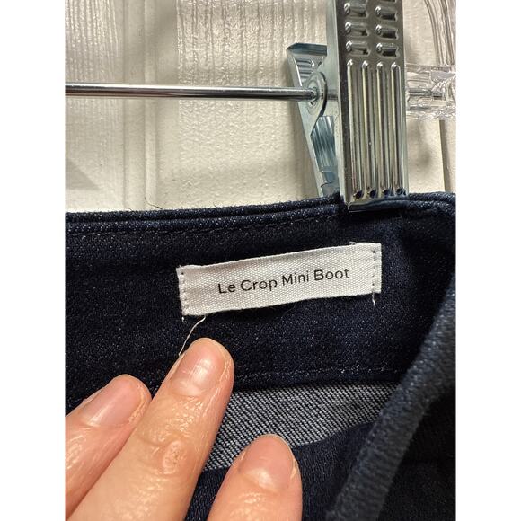 Frame Denim Le Crop Mini Boot Cut Coated Dark Wash Jeans Size 31 - Picture 5 of 5
